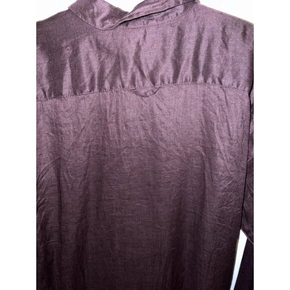 H&M Women’s 100% Linen Relaxed Fit Long Sleeve Button Shirt Sz S - Picture 8 of 9